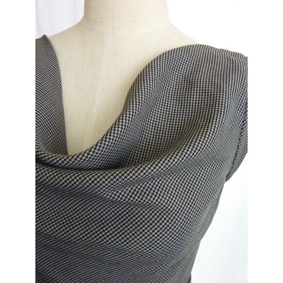 Banana Republic Cowl Dress 2P Houndstooth Knee Length - Picture 4 of 5